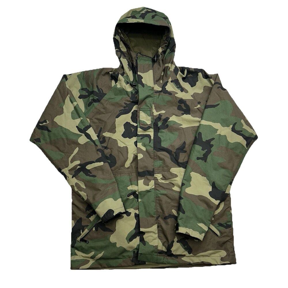 Log House Designs Gore-Tex Jacket Men's Large Long Green Camo Hunting Military